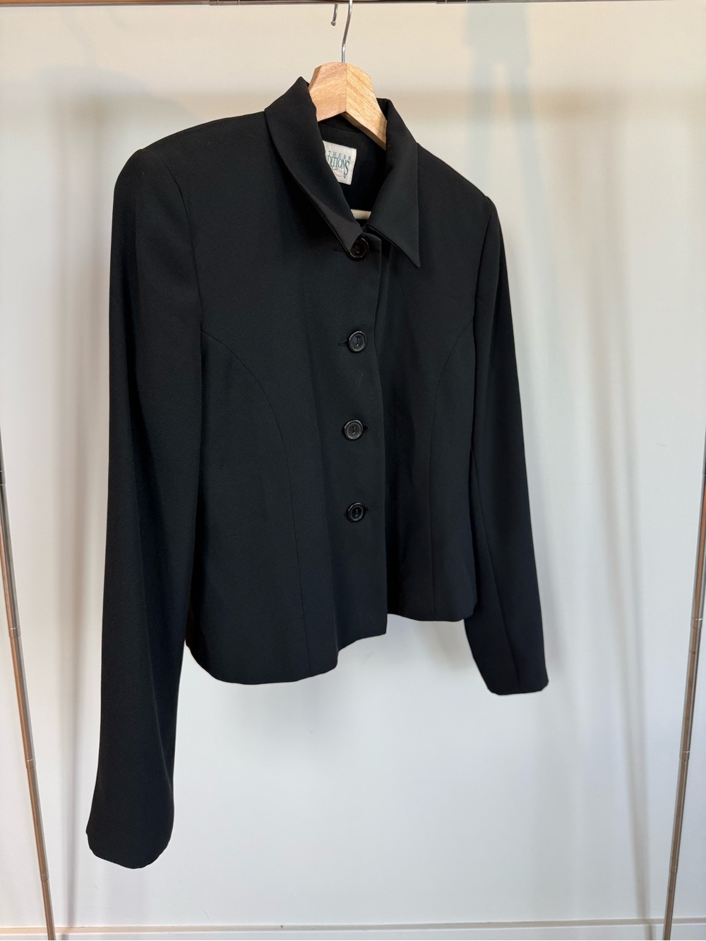 Vintage Women's Black Button-Front Blazer Jacket